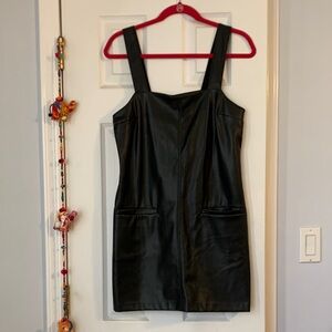 Black Leather Sleeveless Dress